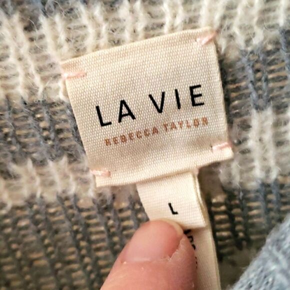 La Vie by Rebecca Taylor Zebra Stripe Sweater Large - Picture 2 of 5